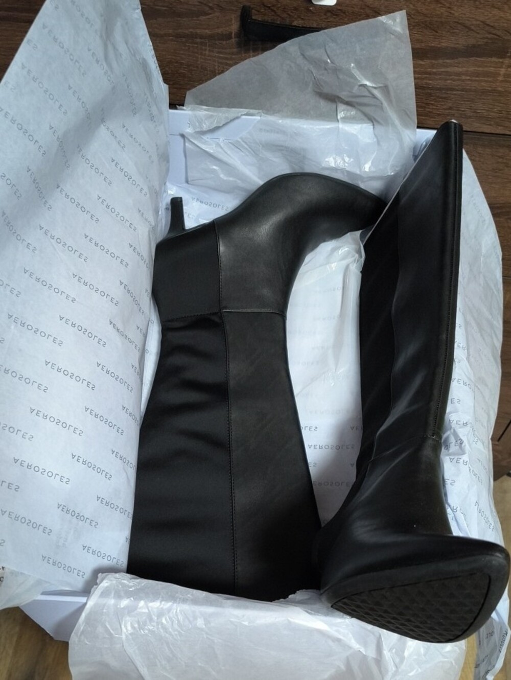 Aeropostale Black Knee-High Pointed-Toe Heel Boots - Picture 4 of 8
